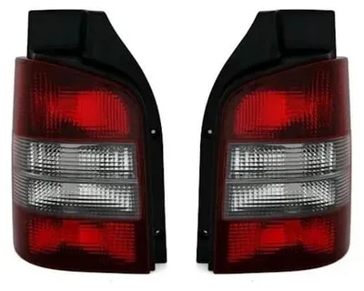 Für VW T5 Bus + Transporter 2003-2009 Rückleuchten Links + Rechts Rot Schwarz in der Farbe Rot von AD TUNING GmbH & Co. KG