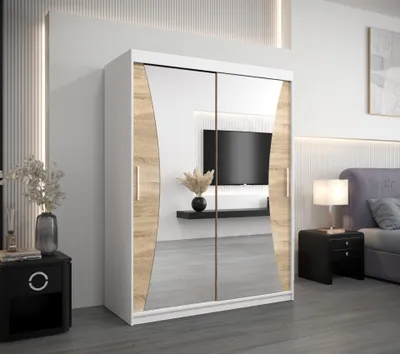 Zdjęcie produktu dla MINIO szafa 150 cm MONACO biały / dąb sonoma