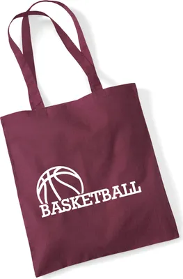 Produktbild von Huuraa Jutebeutel Basketball Ball 10 Liter Burgundy Baumwolle Tasche Geschenkidee