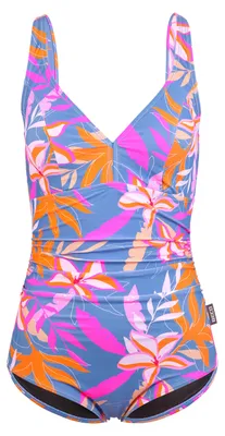 Produktbild von BECO the world of aquasports Badeanzug Tropical Flowers mit formender Passform und Herz-Ausschnitt blau-bunt 42