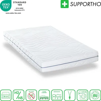 Immagine prodotto di Materasso ergonomico 140x200 cm a 7 zone Supportho Premium, altezza 18 cm, livello di rigidità H2/H3