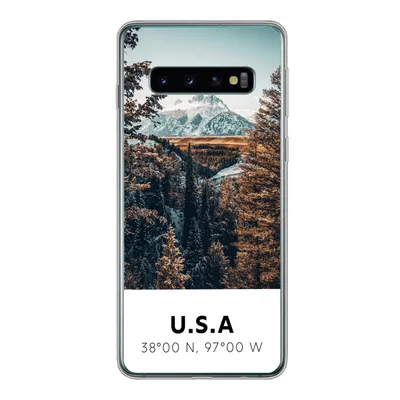 Produktbild von MuchoWow® Handyhülle Schutzhülle Hülle für Samsung Galaxy S10 Amerika - Berge - Bäume Silikon Softcase Handy Hülle - Handytasche