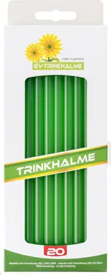 Produktbild von Mehrwegtrinkhalm aus -Kunststoff, 200 mm, grün, 20 Stück