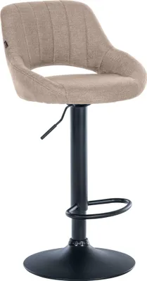 Produktbild von CLP Barhocker Milet Stoffbezug höhenverstellbar drehbar mit Rückenlehne taupe Gestell Farbe schwarz