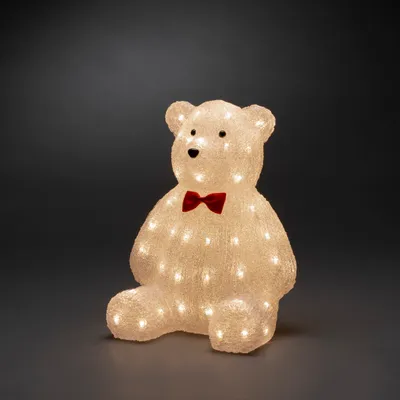 Produktbild von Konstsmide LED Acryl Teddybär, 64 warm weiße Dioden, 24V, Außen (IP44), weißes Kabel - 6246-103