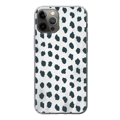 Produktbild von MuchoWow® Handyhülle Schutzhülle Hülle für iPhone 12 Pro Polka dots - Schwarz - Marmor Silikon Softcase Handy Hülle - Abdeckung