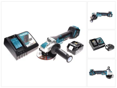 Image de Makita DGA 519 RM1 Meuleuse d'angle sans fil 18 V 125 mm Brushless X-Lock + 1x batterie 4,0 Ah + chargeur
