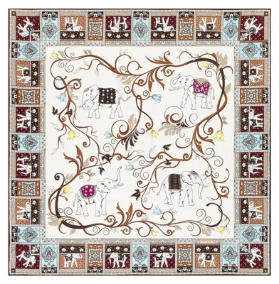 Immagine prodotto di ROECKL sciarpa Lucky Elephant 53x53 Multi Cashmere avorio