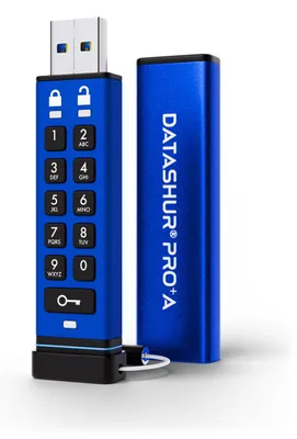Image de iStorage datAshur PRO+A, 32 Go, USB Type-A, 3.2 Gen 1 (3.1 Gen 1), 310 Mo/s, 25 g, Bleu