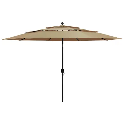 Image de Best Möbel Parasol avec mât en aluminium 3 couches Taupe 3,5 m - Parasols Cloris Neu5710863 1parcel