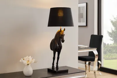 Produktbild von riess-ambiente Extravagante Tischlampe BLACK BEAUTY 75cm schwarz gold Pferde-Skulptur