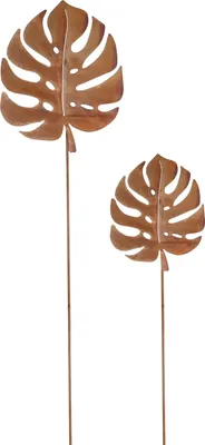 Produktbild von KOTARBAU® Ecorost Gartendekoration set zum Einstecken in den Boden Blatt Edelrost Rostfiguren Gartenstecker Gartend