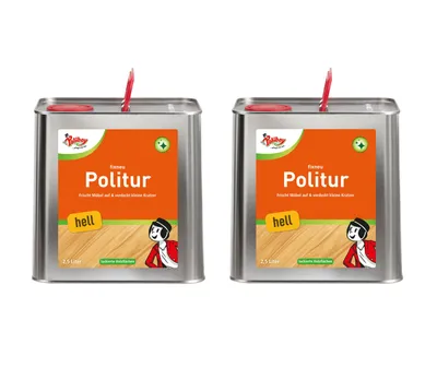 Produktbild von Poliboy Fixneu Möbel Politur Hell im Kanister, 2er Set - 5L, Inhalt jeweils 2,5L, Reinigung & Pflege