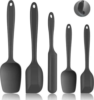 Productafbeelding van Siliconen Deegschraper Set van 5 Stuks - Hittebestendige Keukenhulpen