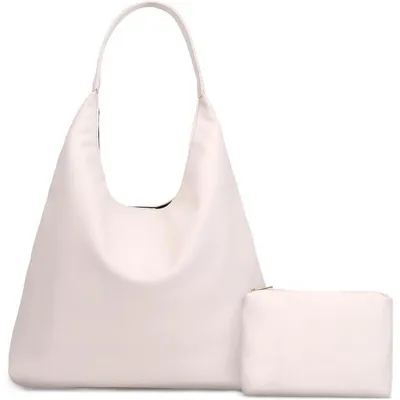 Productafbeelding van Hobo tas, grote dameshandtas, shopper, zachte Polyurethanleer, slouchy tas, vintage schoudertas, beige, 390x370x120mm