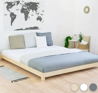 Produktbild von Wooden Double Bed in Japanese Style TATAMI - Natural decor - 180 x 200 cm