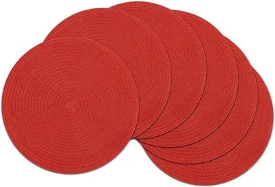 Produktbild von Famanu Platzset Set aus 6 runden, hitzebeständigen, waschbaren Platzsets - Rot