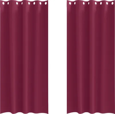 Produktbild von vidaXL Verdunkelungs-Vorhänge mit Ringen 2 stk. Weinrot 245 x 140 cm