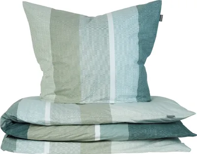 Produktbild von Schiesser Bettwäscheset Endy Stripes | 2-teilig | Gestreift  | Renforcé | 100 % Baumwolle | Reißverschluss | 155x220cm + 80x80cm | Grün
