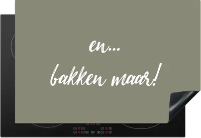 Produktbild von KitchenYeah© Herdabdeckplatte Zitate - Backen - Und... Backen Sie! - Sprichwörter , 78x52cm, Küche Deko, Glaskeramikkochfeld Herdabdeckung, Abdeckplatte fùr Kochfeld