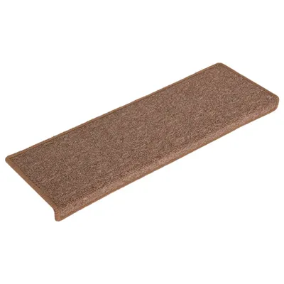 Obrázok produktu pre Schodové rohože 15 ks 65x21x4 cm hnedé s obdĺžnikovým okrajom