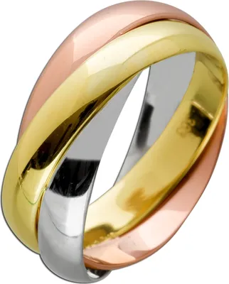 Produktbild von Tricolor Dreifach Ring im Ring 333 8 K Gelb-Weissgold Rosegold Trinty 17