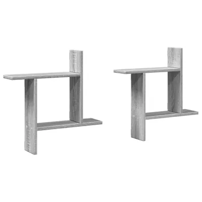 Produktbild von Wandregale 2 Stk. Grau Sonoma 50x12x50 cm Holzwerkstoff
