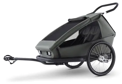 CROOZER Kid Ellma 2 2in1 Kinderfahrradanhänger  inkl. Babysitz - Farbe: Moos Green /Graphite Blue