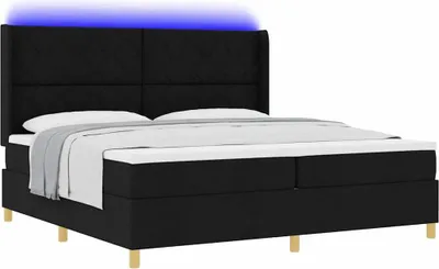 Obrázok produktu pre Posteľ s pružinovým rámom Čierna 200 x 200 cm látka