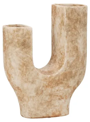 Image de Gilde Vase, "Remina", Keramik, hellbraun, VE 2, L. 9 cm, B. 19 cm, H. 25 cm