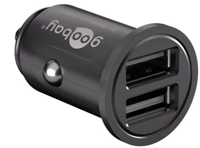 Produktbild von Goobay 69607 Dual-USB-Autoladegerät 4,8 A, 1 Stk. im Karton, Schwarz - kompakte Stromversorgung für Handys und Kleingeräte