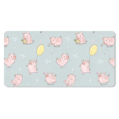 Produktbild von MuchoWow® Schreibtischunterlage Muster - Schweine - Luftballons 80x40 cm - XXL Mauspad - Gaming Mauspad