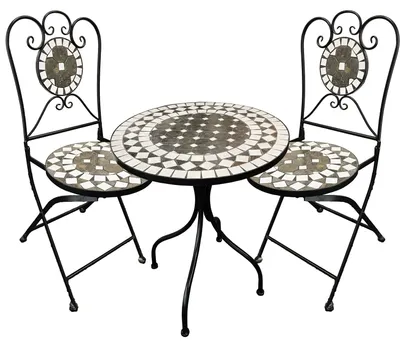 Produktbild von Mosaik Bistroset Sitzgruppe Sitzgarnitur Set 3-teilig