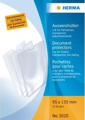 Produktbild von HERMA Ausweishülle 5020 95x135mm PP tr 25 St./Pack.