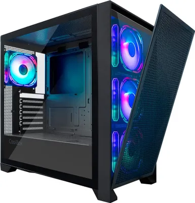 Produktbild von CoolBox GE2000 DualView, Tower, PC, Schwarz, ATX, micro ATX, Micro-ITX, SGCC, Gehärtetes Glas, Gaming