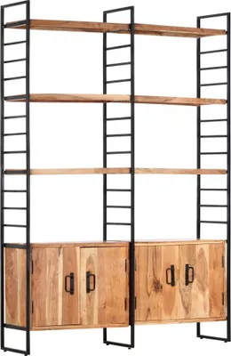 Immagine prodotto di Maison Exclusive - Libreria a 4 ripiani 124x30x180 cm in legno massello di acacia