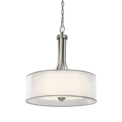 Produktbild von Elstead Lacey Hängeleuchte E27 4-fach Antikes Zinn Weiss-organza