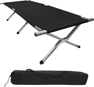 Immagine prodotto di Letto da campeggio in alluminio, formato XXL, 210 x 72 x 45 cm, alluminio, letto da campeggio, portata massima 180 kg, trasportabile, pieghevole, letto da tenda robusto