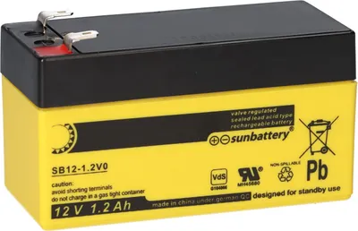 Image de SUN Battery SB12-1.2V0 Batterie AGM 12V 1,2Ah au plomb avec VDS