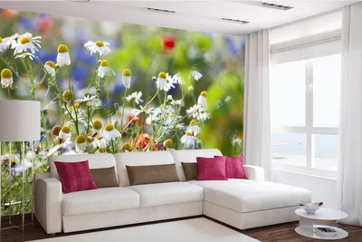 Produktbild von Vlies Fototapete BLÜHENDE WILDBLUMEN 375 x 250 cm (inkl. Kleister) - Vlies Tapete, Wandtapete, Wandbilder - Tapete für Wohnzimmer Schlafzimmer, Büro, Küche - Montagefertig