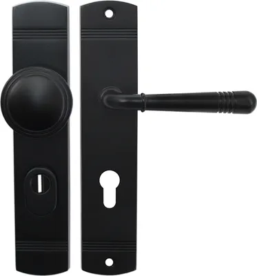 Produktbild von Wohnungstür Schutzbeschlag 2316 LS Schwarz WE 72 mm mit Knauf - ZA