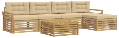 Immagine prodotto di Set di divani da esterno, 6 pezzi, colore beige, dimensioni 79 x 79 x 37 cm