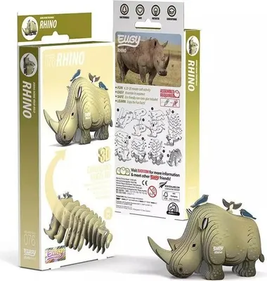 Produktbild von Eugy 3D Puzzle - Nashorn - Tierpuzzle - Kreatives Spielzeug
