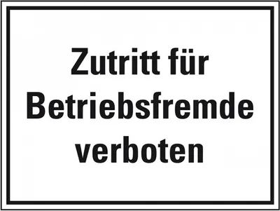Produktbild von Dreifke® Aufkleber I Hinweisschild Zutritt für Betriebsfremde verboten, Folie...