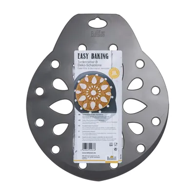 Image de Birkmann Easy Baking Pousse-tarte & Pochoir de décoration, Pousse-tarte, Pochoir à gâteau, Accessoires de cuisson, plastique, 28 cm, 429338