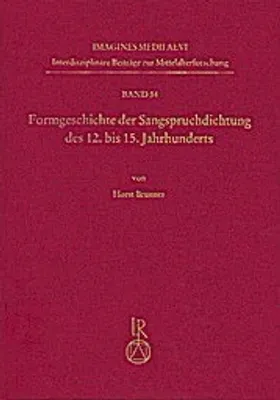 Obrázek produktu pro Formgeschichte der Sangspruchdichtung des 12. bis 15. Jahrhunderts