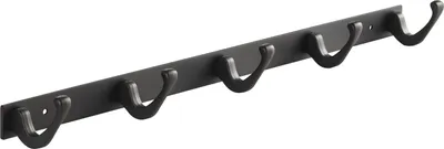 Produktbild von SOTECH Blackline FORTE Hakenleiste 450 mm mit 5 Haken schwarz pulverbeschichtet