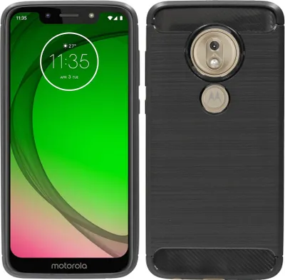 Obrázok produktu pre cofi1453® Silikónové puzdro Carbon kompatibilné s MOTOROLA MOTO G7 PLAY TPU puzdro Mäkké puzdro na mobilný telefón Kryt Ochranný kryt čierny
