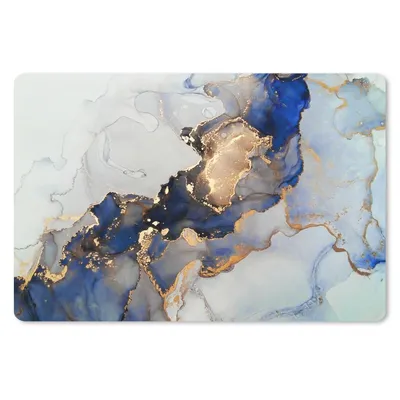Produktbild von MuchoWow® Mauspad Mousepad Marmor - Blau - Gold 27x18 cm - Mousepads - Maus Mat - Pad - Mausunterlage - Büroartikel - Desk Matten