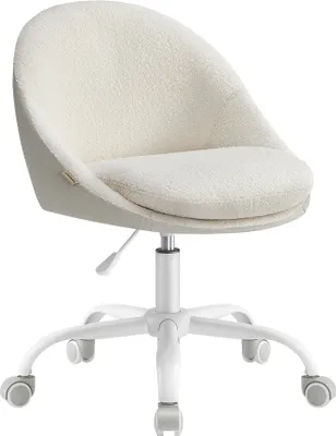 Produktbild von SONGMICS Homeoffice Stuhl, Drehstuhl, Schreibtischstuhl, aus Sherpa, cappuccinobeige-wolkenweiß